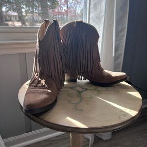 Ariat Brown Fringe Ankle Booties